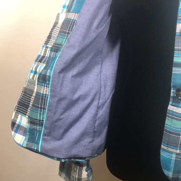 Talbots jacket blue squares and lines lining too - Picture 4 of 9